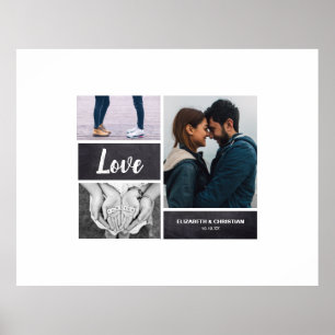 Namnteckning gäst   Photo Collage Bröllop Poster