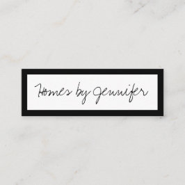 Namnteckning Gräns-profil för handskrift, svart Mini Visitkort