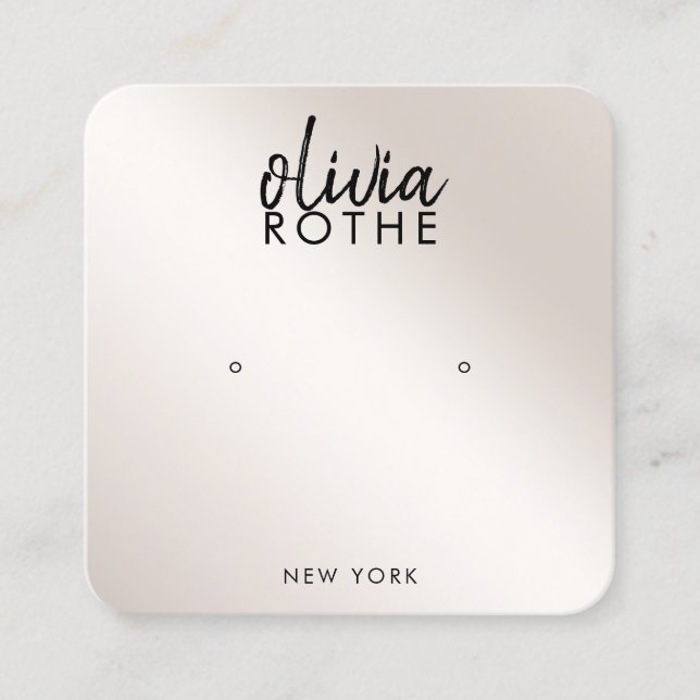 Namnteckning Guld-gradientavläsning av champagne- Fyrkantigt Visitkort (Framsida)