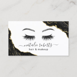 Namnteckning Guld Marble Agate Beauty Salon Visitkort