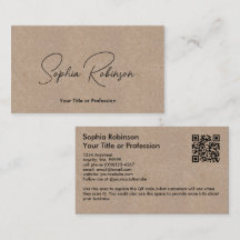 Namnteckning Kraft Papper Stil QR