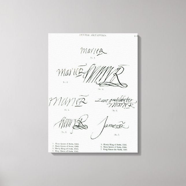Namnteckning Mary Queen of Scots Canvastryck (Framsida)