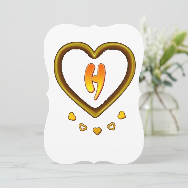 namnteckning med brev h, inbjudningar (Stående Fram)