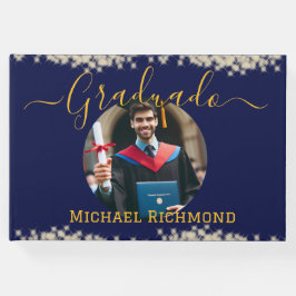 Namnteckning med elegant Blue Photo Spain Graduate Gästböcker