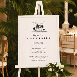 Namnteckning menyn Cocktail Poster
