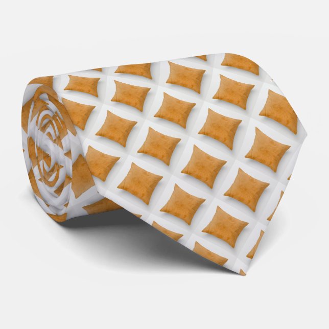 Namnteckning Micro Diamonds Orange Mönster Necktie Slips (Rullad)