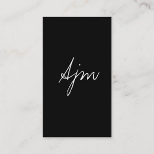 Namnteckning Monogram 2 / Stålpensel / Svart accen Visitkort