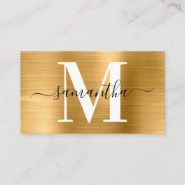 Namnteckning Monogram Guld Shimmer Visitkort