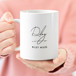 Namnteckning Monogram Modern Elegant Classic Kaffemugg