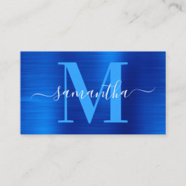 Namnteckning Monogram Royal Blue Shimmer Visitkort