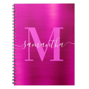 Namnteckning Monogram Shock rosa Shimmer Anteckningsbok
