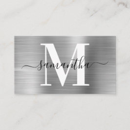 Namnteckning Monogram Silver Shimmer Visitkort