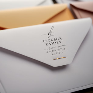 Namnteckning Namn-Returadressen i familjen Självfärgande Stämpel