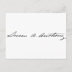 Namnteckning om Suffragette Susan B. Anthony Vykort
