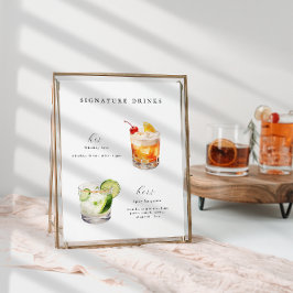 Namnteckning Poster Drinks Bröllop Cocktails