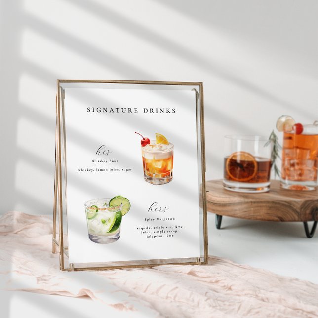 Namnteckning Poster Drinks Bröllop Cocktails (Skapare uppladdad)