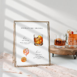 Namnteckning Poster Drinks Bröllop Cocktails