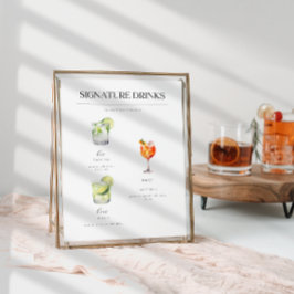 Namnteckning Poster Drinks Bröllop Cocktails