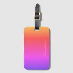 Namnteckning Rainbow Sunset Ombré Bagagebricka