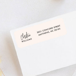 Namnteckning  rosa för handskrivet skript i Monogr Returadress Etikett