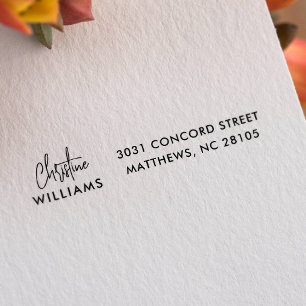 Namnteckning rosa för handskrivet skript i Monogr Självfärgande Stämpel