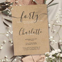 Namnteckning Rustic Kraft 40:e födelsedagen
