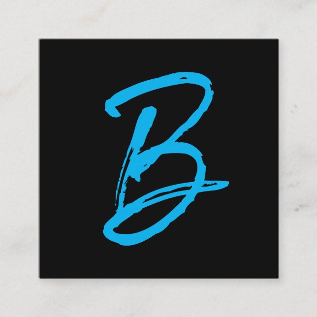 Namnteckning serie | Monogram Fyrkantigt Visitkort (Framsida)