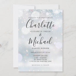 Namnteckning Snöflingor Winter Wedding Inbjudningar