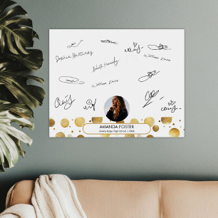 Namnteckning Studentfesten Golden Photo Poster