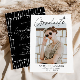 Namnteckning Studentfesten Skriptsvart foto Inbjudningar