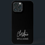 Namnteckning svart monogram handskrivet skript<br><div class="desc">Snyggtens moderna telefonfodral i anpassningsbarna med ett modernt, minimalistiskt namnteckning typografi parad med sans-serif-teckensnitt i minsta svartvitt Gör den till din genom att lägga till ditt eget monogram namn och text på ryggradssidan för att skapa en utformning som är lika unik som du.</div>