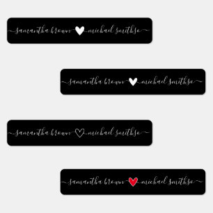 Namnteckning svart Namn-Elegant Klistermärke