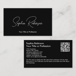 Namnteckning svart QR Visitkort