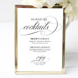 Namnteckning Svart skript för Cocktails Poster<br><div class="desc">En enkel kalligrafi i chic bröllop namnteckning cocktails-tecken. Jag erbjuder en kostnadsfri anpassningstjänst,  om du har några frågor eller speciella förfrågningar,  var snäll och känn dig fri</div>