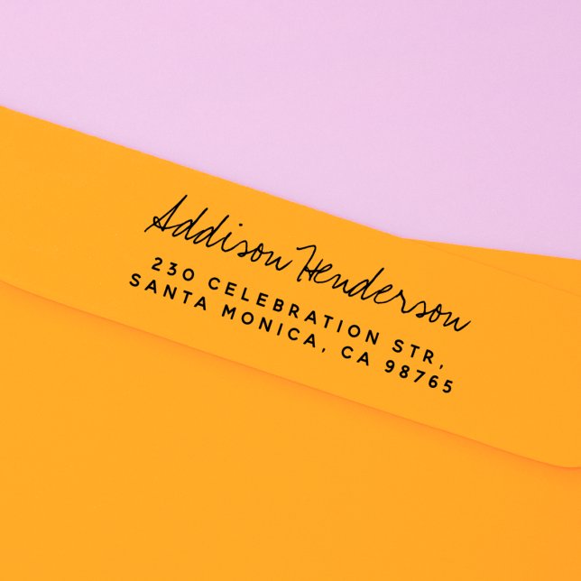 Namnteckning Teckensnitt Namn och enkel Returadres Stämpel (Rubber Stamp Mock-up)