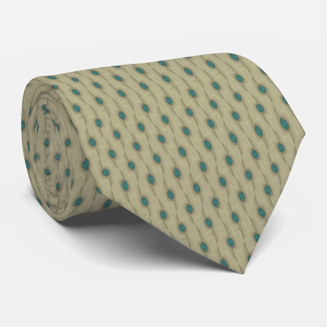 Namnteckning turkos Makropunkter Mönster Necktie Slips (Rullad)