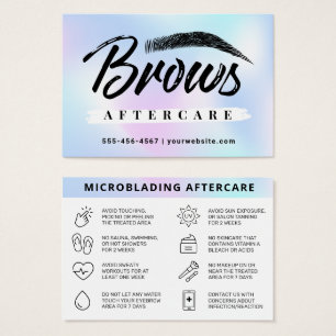 Namnteckning UV Gloss HoloGraph Brow Aftercare-kor Visitkort