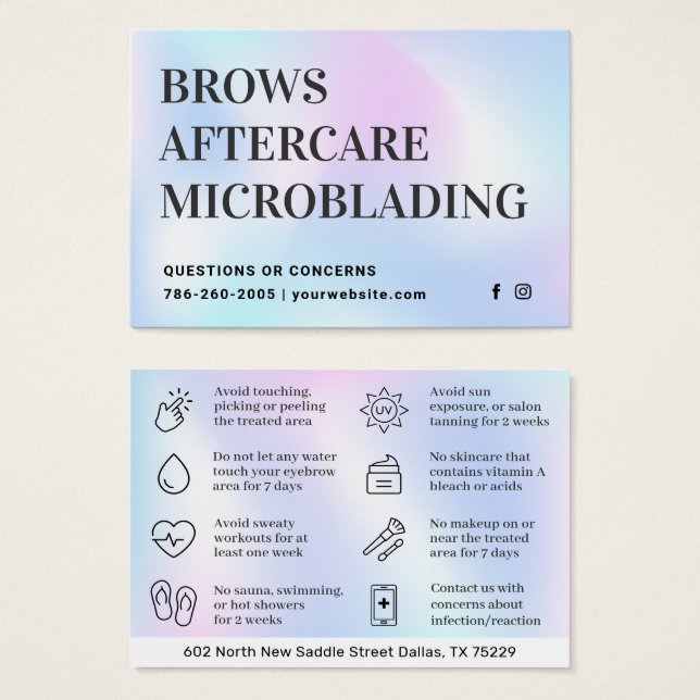 Namnteckning UV Gloss HoloGraphics Brows Efterbeha Visitkort (Framsida & baksida)