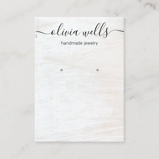 Namnteckning Visning för skriptvit träavläsning Visitkort (Framsida)