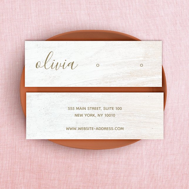 Namnteckning Visningen Mini B för skriptvit träavl Visitkort (Skapare uppladdad)