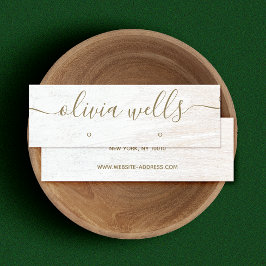 Namnteckning Visningen Skriptvit träavläsning Mini Visitkort