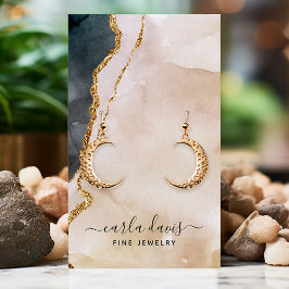 Namnteckning Watercolor Rosa Black Jewelry Visning Visitkort