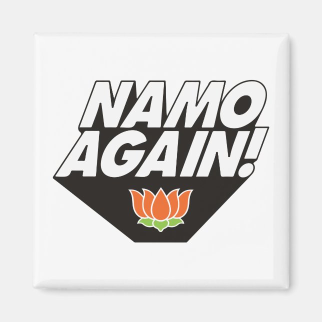 Namo Återigen Modiji 2019 Narendra Modi BJP Lotus  Magnet (Framsidan)