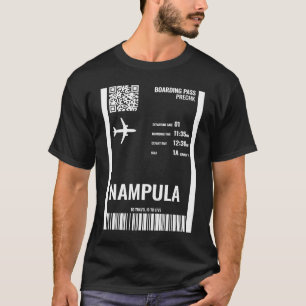 Nampula Mozambique Boarding Pass Airline Biljett T Shirt
