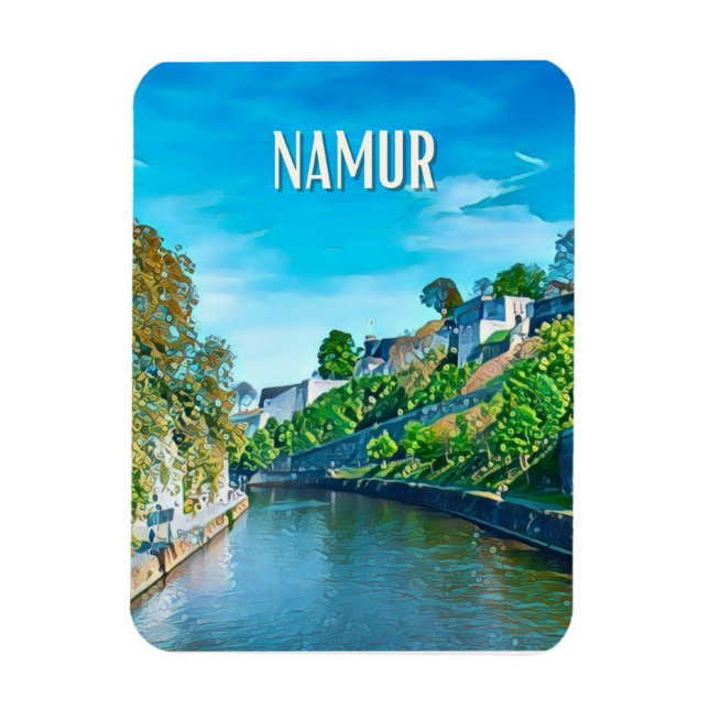 Namur Belgique Photo Vintage Magnet (Vertikal)