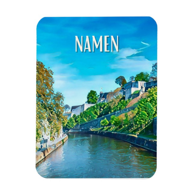Namur Belgique Photo Vintage Magnet (Vertikal)