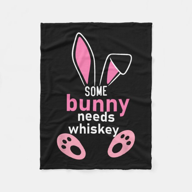 Nån Bunny Needs Whiskey Fleecefilt (Framsidan)