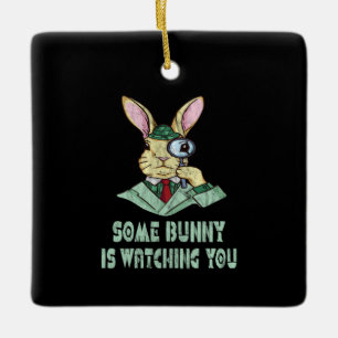 Nån Bunny tittar på dig Påskhare Julgransprydnad Keramik
