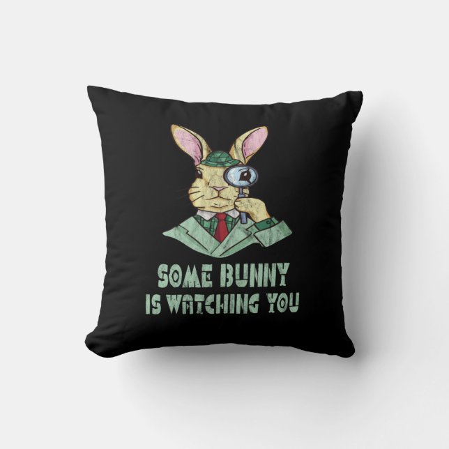 Nån Bunny tittar på dig Påskhare Kudde (Framsida)