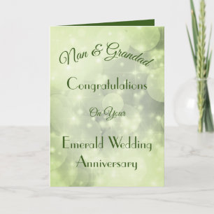 Nan & Grandad Emerald-årsjubileum Greeting Card. Kort